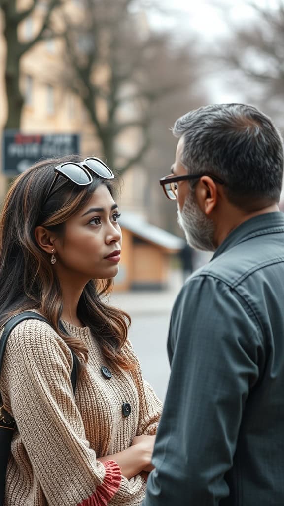 Two people engaged in a deep conversation, showing active listening skills.
