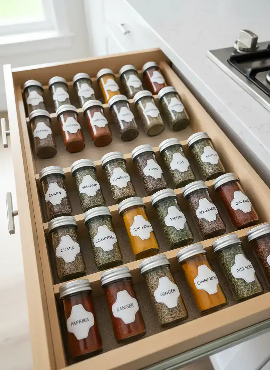 Organized Spice Drawer
