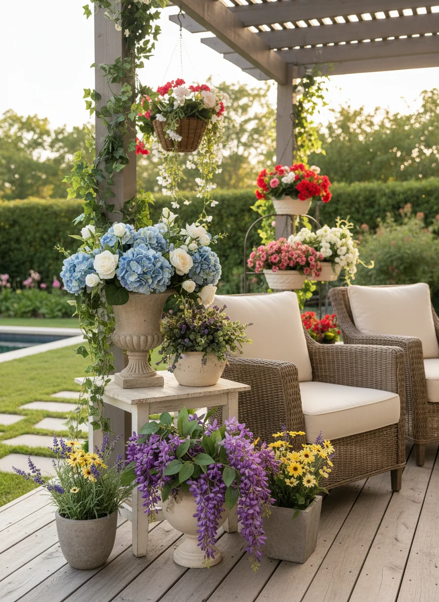 Artificial Flower Arrangements Outdoors