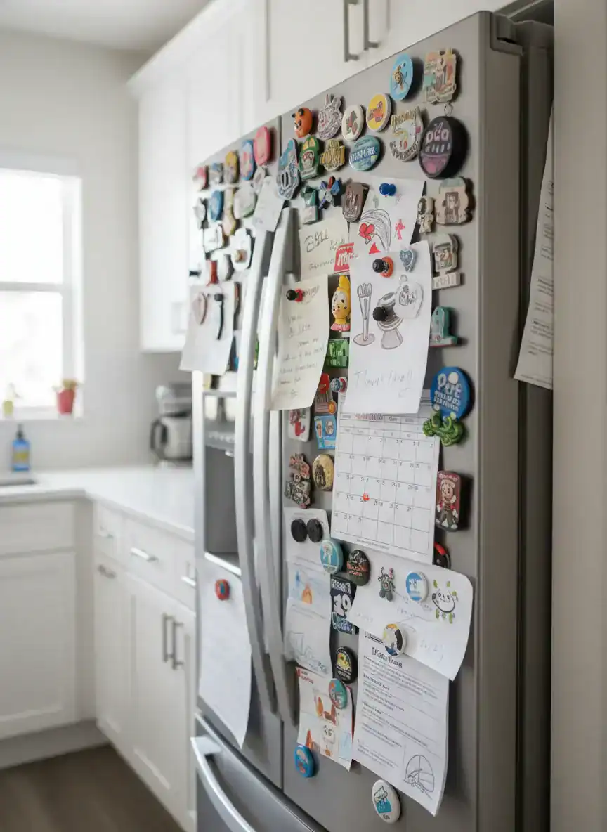 Overwhelming Refrigerator Magnets and Papers