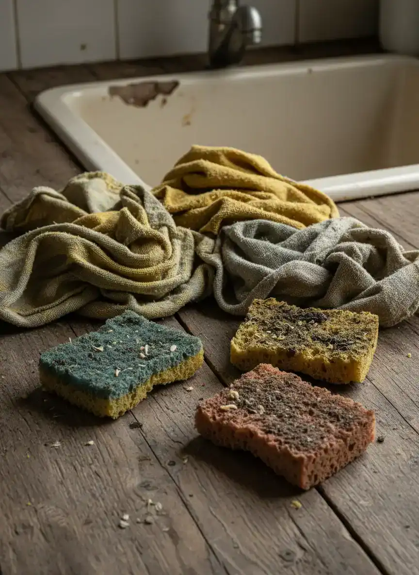 Unattractive or Dirty Dish Rags and Sponges