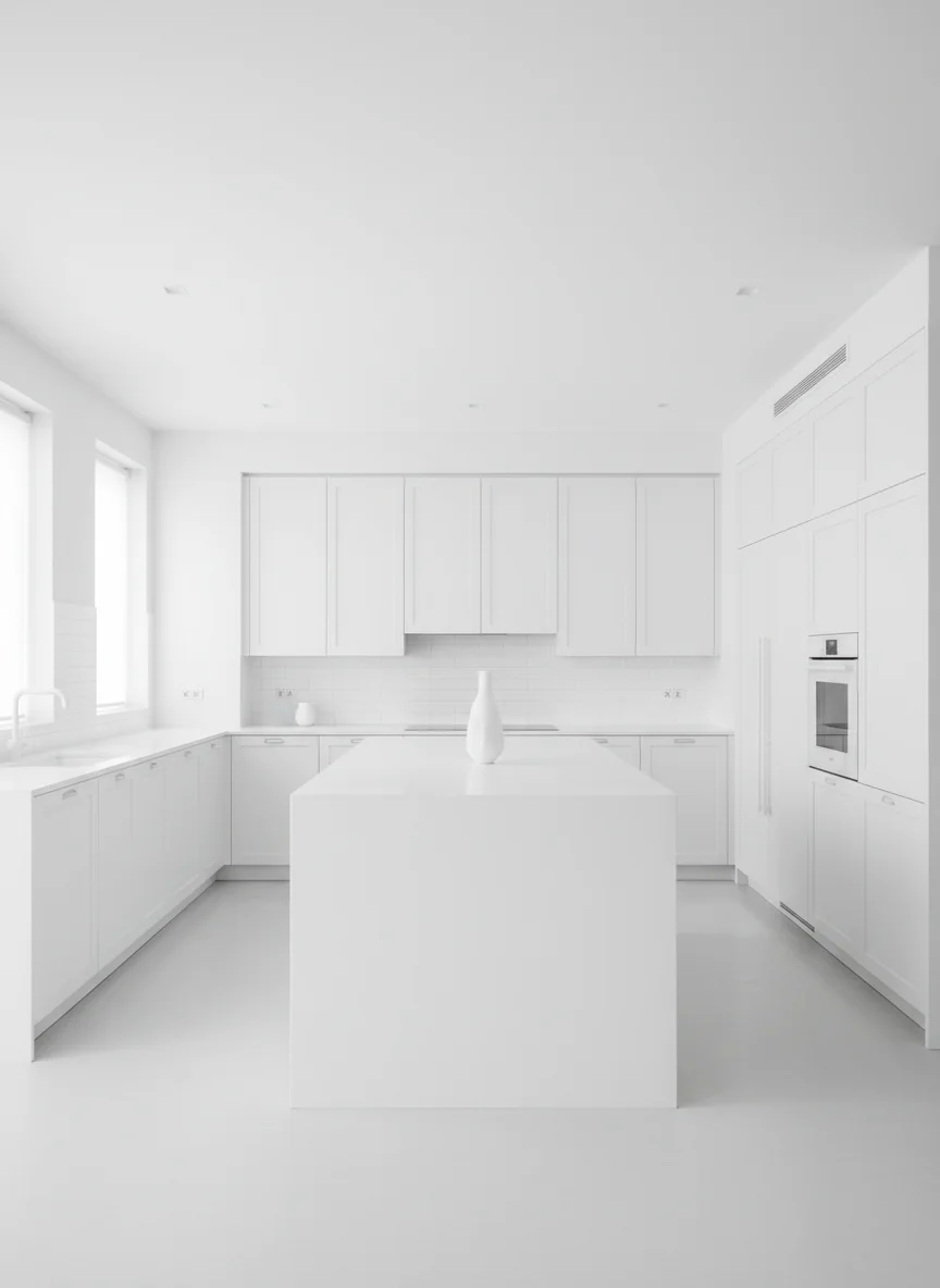 Sterile All-White Kitchens