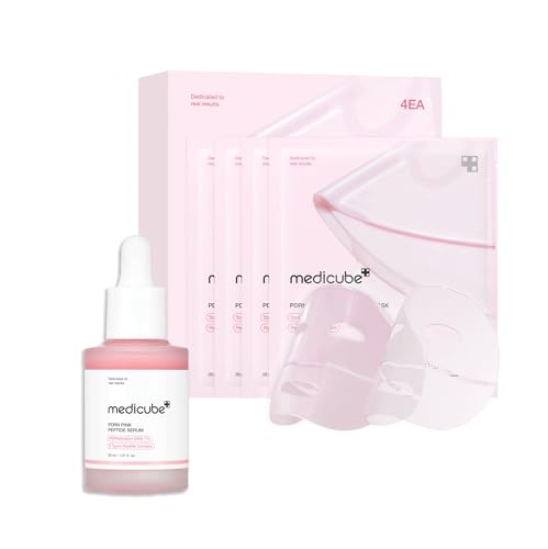medicube Salmon DNA PDRN Duo for Beginner: PDRN collagen jelly gel mask (4ea) and PDRN Pink Peptide Serum, Pink glow serum