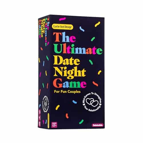 The Ultimate Date Night Game by Relatable, Great for Couples Games and Stay at Home Date Night Ideas, From The Makers of Let's Get Deep Relationship Card Game, Includes 200 Cards & Spinner