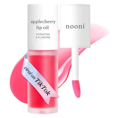 NOONI Korean Lip Oil - Applecherry | Long-Lasting, Moisturizing, Plumping, Revitalizing for Dry Lips, Waterproof, No Peel Off, Hydrating Lip Stain, Stocking Stuffers, Trendy Stuff, 0.12 FL Oz