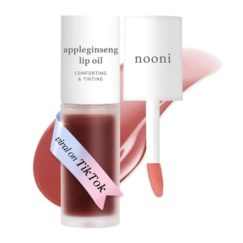 NOONI Korean Lip Oil - Appleginseng | Lip Stain, Long-Lasting, Moisturizing, Plumping, Revitalizing for Dry Lips, Waterproof, No Peel Off, Korean Lip Tint, Stocking Stuffers, Cute Things, 0.12 Fl Oz