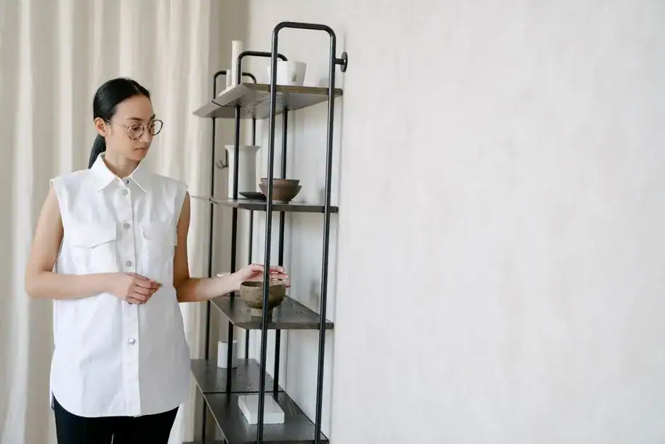 A simply styled shelf holding just a few curated objects