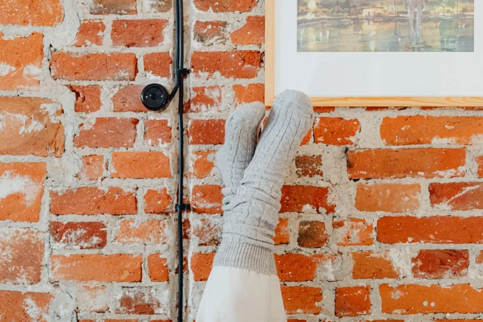 Feet in thick cozy wool socks