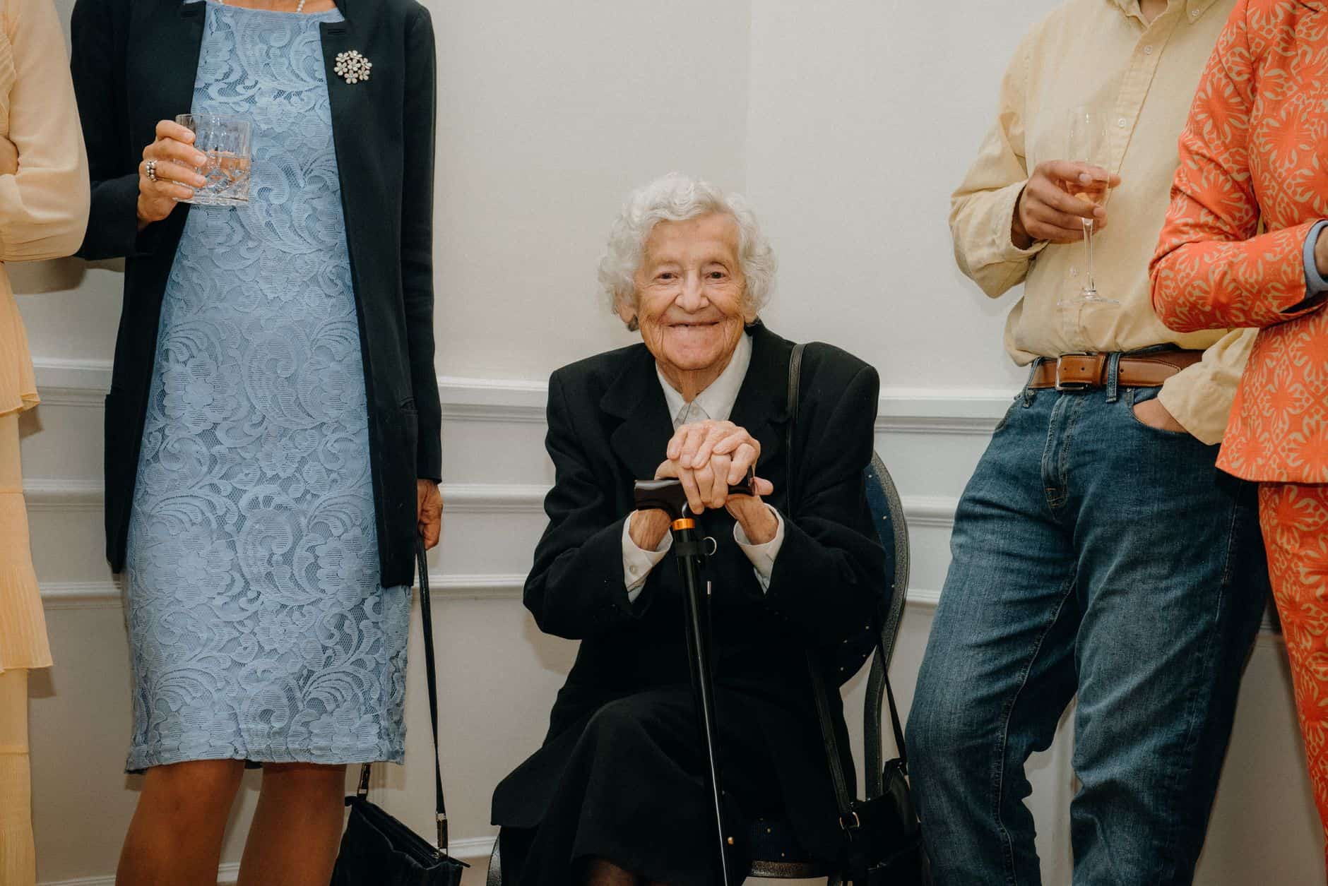 Grandmother dressed up at a formal gathering